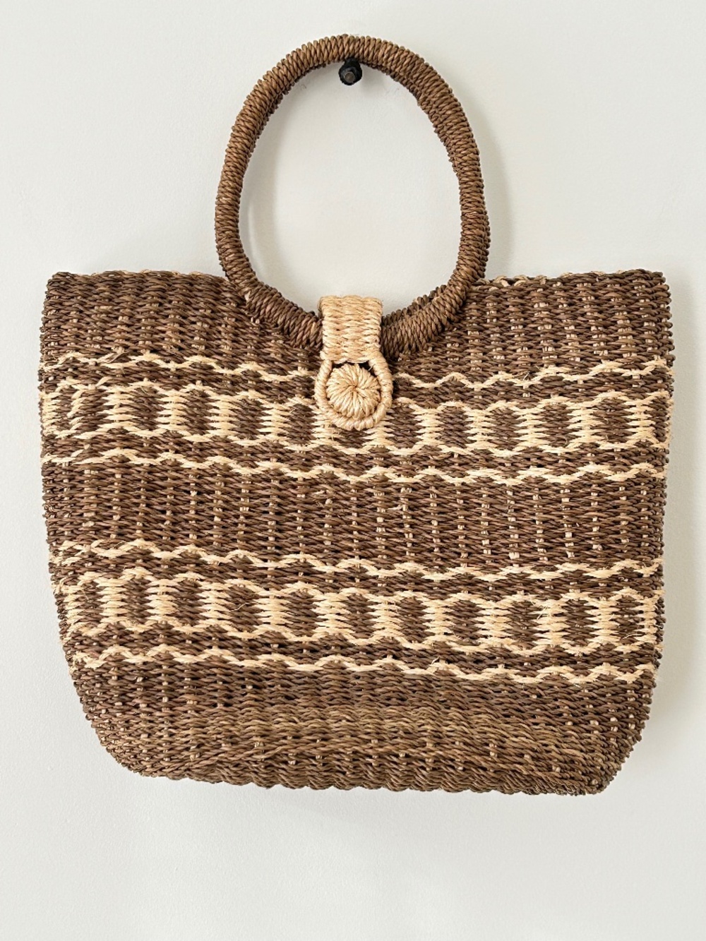 Handmade Brown Woven Rattan Bag